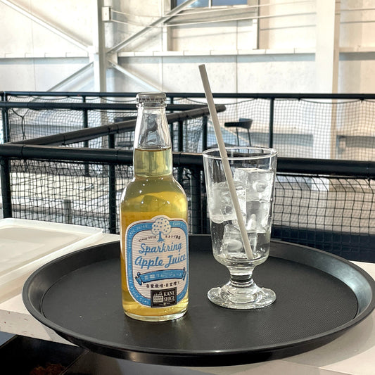 長野のりんご農園「カネシゲ農園」が減農薬栽培にて作ったりんごを使用して自家絞りでつくるスパークリングアップルジュース
