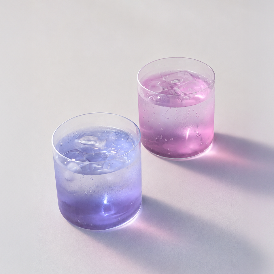 otogiシロップを使った色鮮やかなドリンク